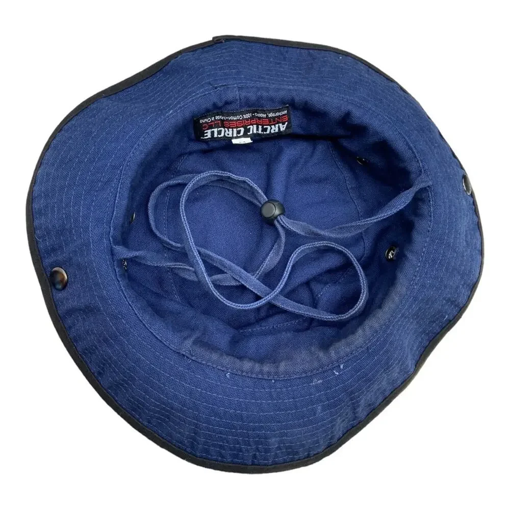 Vintage Alaska Bucket Hat‎ Tracker Sun Chin Strap